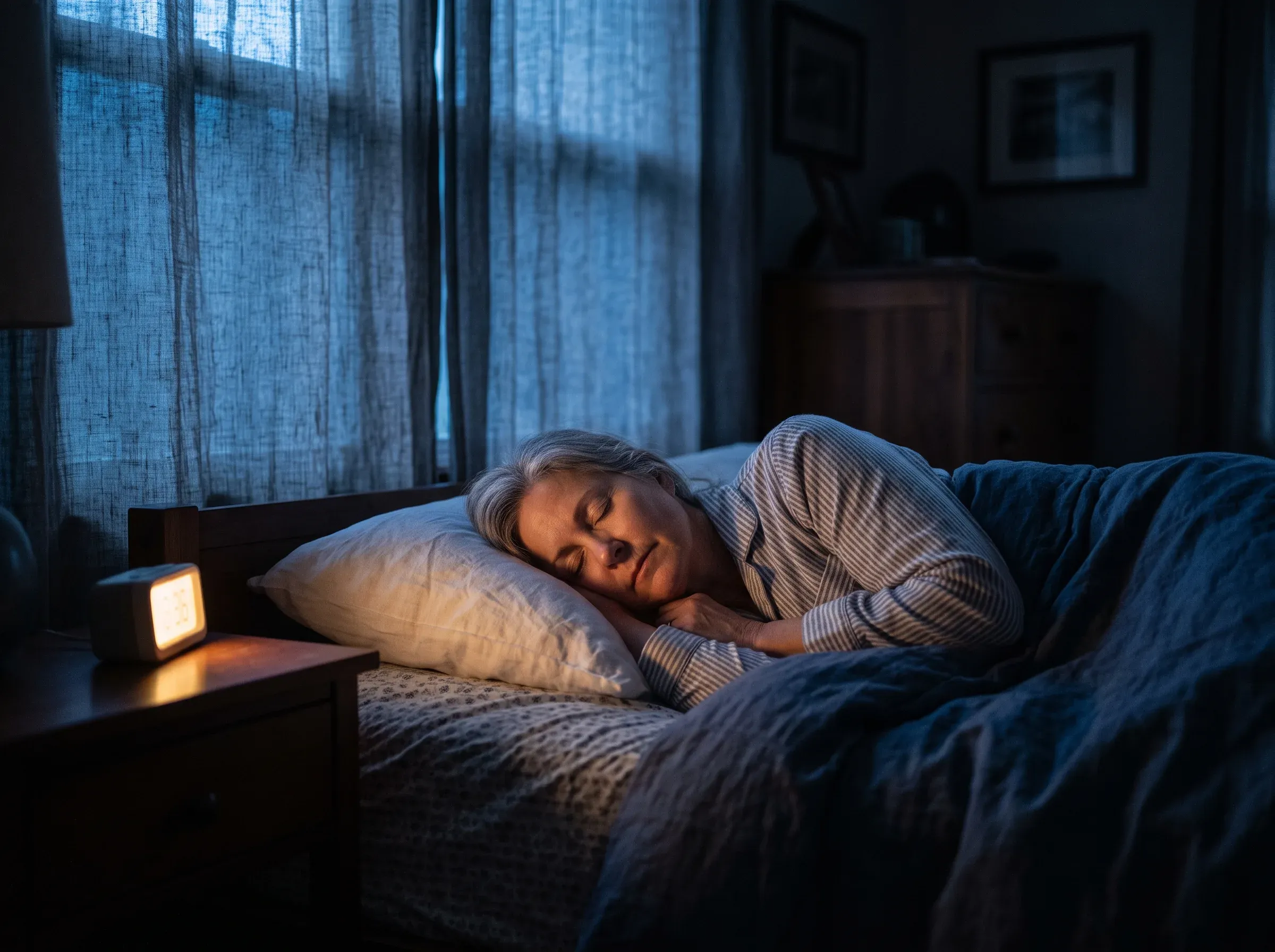 Femme qui dort paisiblement toute la nuit, sans se lever pour uriner